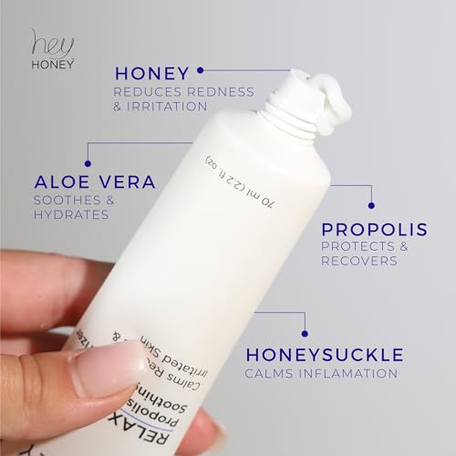 Hey Honey Skincare Relax - Rosacea Relief Cream for Sensitive Skin | Calming Face Moisturizer for Facial Redness & Irritation | Dermatologist Tested, Oil-Free with Honey & Propolis | 2.2 Oz - Image 6
