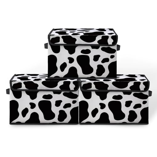 Image of Stackable Storage Bins with Lids,Closet Organizers Fabric Box for Home and Office,Blanket Clothes Organizers,Under Bed Storage Containers 3 Pack