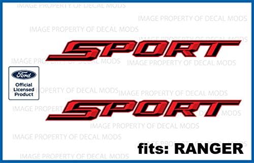 Decal Mods Calcomanías deportivas rojas y negras para Ford Ranger XLT (2019-2020) - FR (juego de 2) con licencia oficial | FH1B4