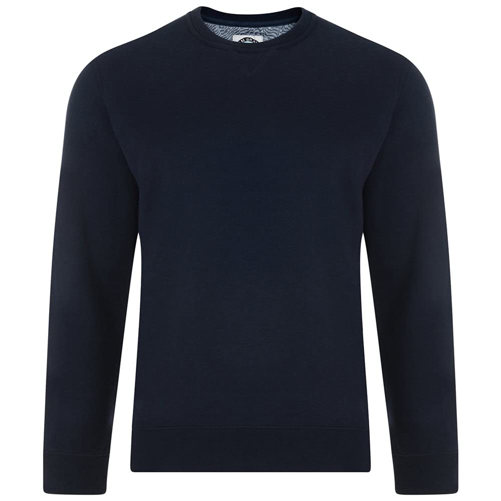 Kam Cotton Rich Fleece Crew Neck Sweat Top in Navy in 8XL