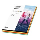 inapa farbiges Kopierpapier tecno Colors mixed intensiv: 80 g/m², A4, 100 Blatt