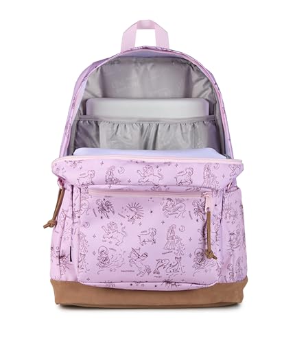 Image of JanSport Right Pack Backpack - Durable Daypack with Padded 15 inch Laptop Sleeve, Spacious Main Compartment & Integrated Water Bottle Pocket - Horoscope Horizons Pink Ice /Mahogany Haze