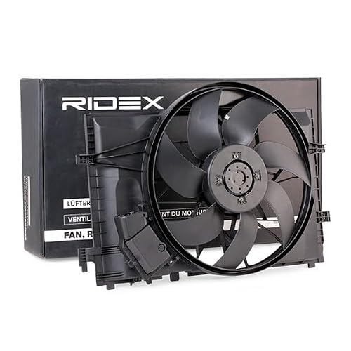 RIDEX 508R0085 Ventilador de motor con unidad de control con bastidor radiador (armazón) Motor sin escobillas Compatible con MERCEDES-BENZ Clase C Sedán W203