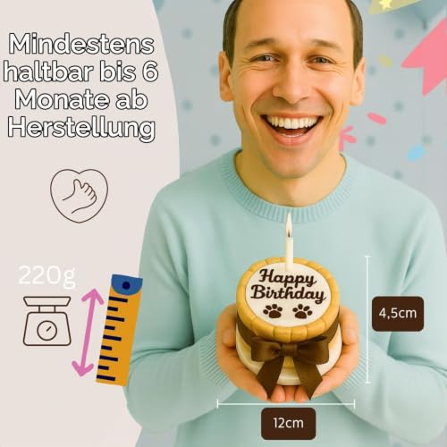 PetLove Hundetorte Happy Birthday, Geburtstagskuchen für Hunde, Blau
