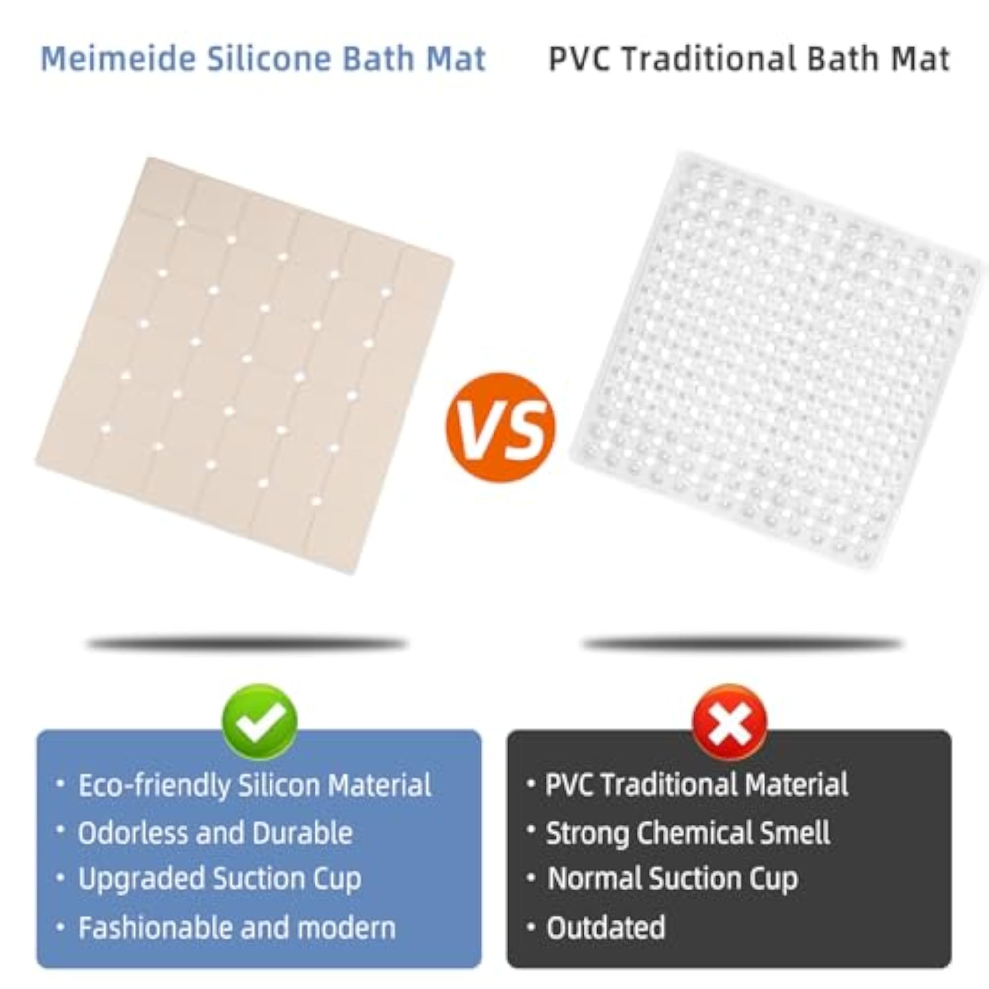 Non-Slip Silicone Shower Mat, Soft and Foldable