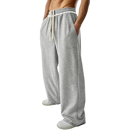Pantalon de survêtement ample homme CHUNOTU léger à cordon et taille élastique