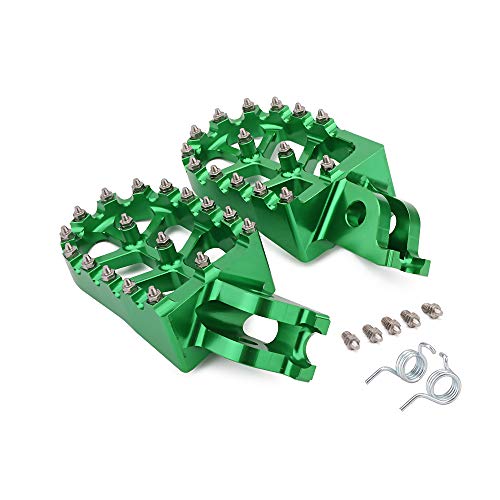 Image of AnXin Dirt Bike Foot Pegs Footpegs Footrests Foot Pedals Rests CNC for KX250F 06-18 KX250 KX 250 19-24 KX450F 07-18 KX450 19-24 KX250X KX450X 21-24 KLX450R 08-14 Green