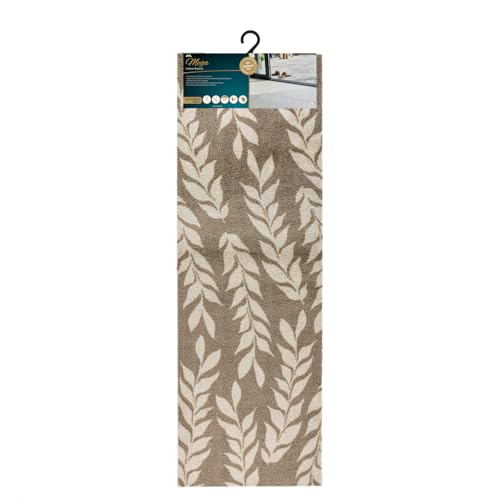 Image of JVL Mega Mat Machine Washable Entrance Runner, 50x150cm, Brown Leaves