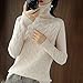 Produktbild Herbst- Und Winter-Twist-Rollkragen-Pullover-Frauen-innere Langärmlige Dünne Kurze Netz-rot Gewebte Gestrickte Botting-Hemd (Color : Off white, Size : M)
