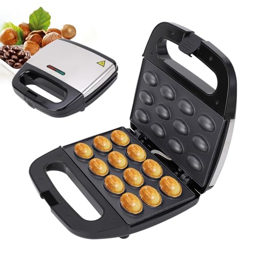 Electric Walnut Cake Maker, Non Stick Walnut Cookie Maker, Automatic Mini Nut Waffle Bread Machine, Electric cookie press Baking Breakfast Maker for Home Cooking