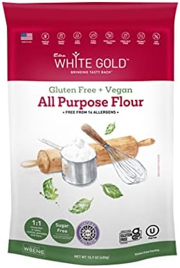 Extra White Gold All Purpose Flour, Wheat Flour Substitute, Vegan, Multi-Purpose blend, Certified Gluten Free, Certified Free of Top Allergens 15.9 oz