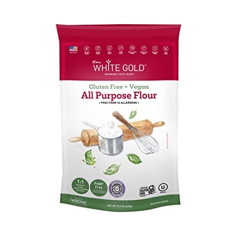 Extra White Gold All Purpose Flour, Wheat Flour Substitute, Vegan, Multi-Purpose blend, Certified Gluten Free, Certified Free of Top Allergens 15.9 oz Cover