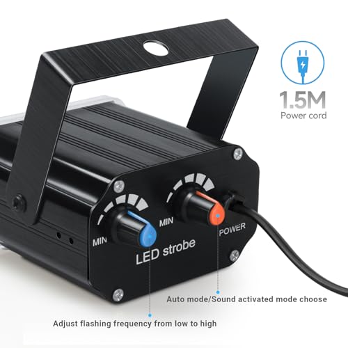 Luditek Halloween Mini LED Strobe Light, Sound Activated Party Lights 7 Colors Dj Lighting, Disco Flashing Light for Home Room Dance Parties Karaoke Xmas Wedding Outside