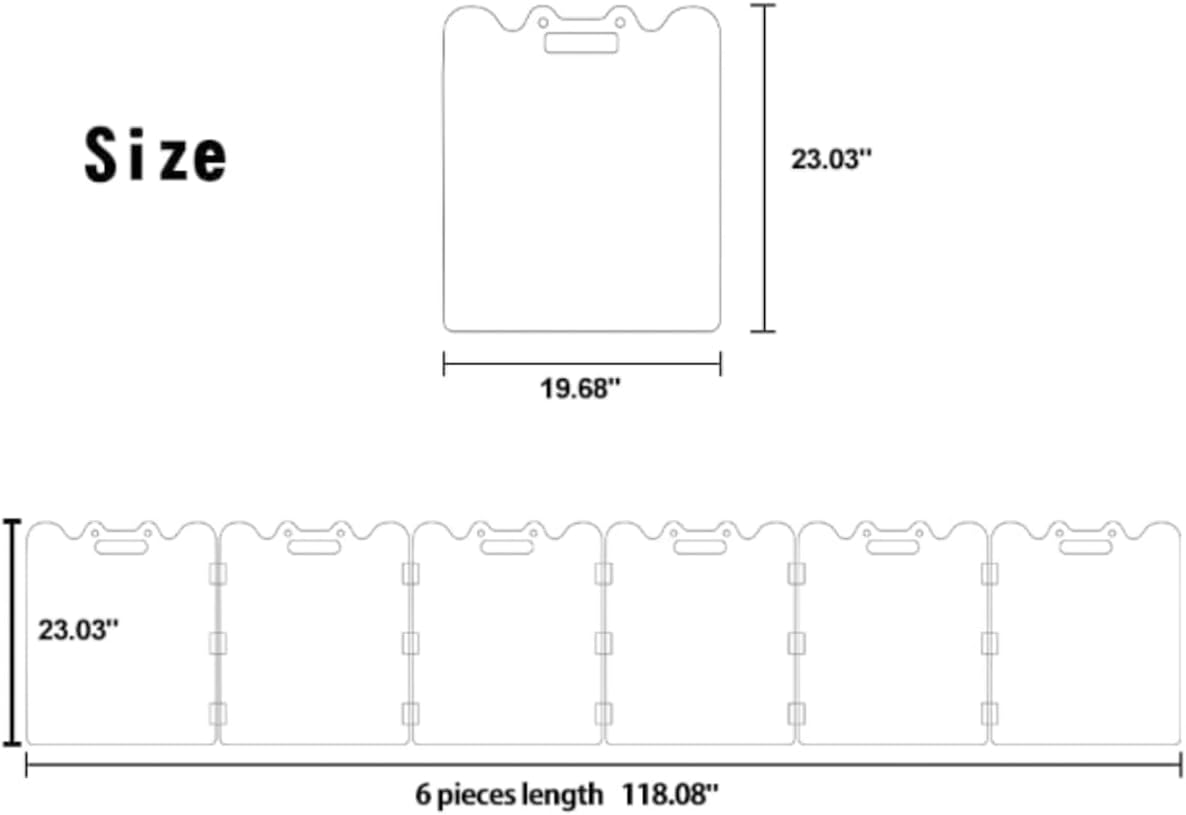 Clear Acrylic Pet Gate - 6 Panel，118" Width White, Indoor/Outdoor Use Foldable FreeStanding Puppy Gates for Dogs & Guinea Pigs, Doorway Stairs Barrier with Transparent Panels