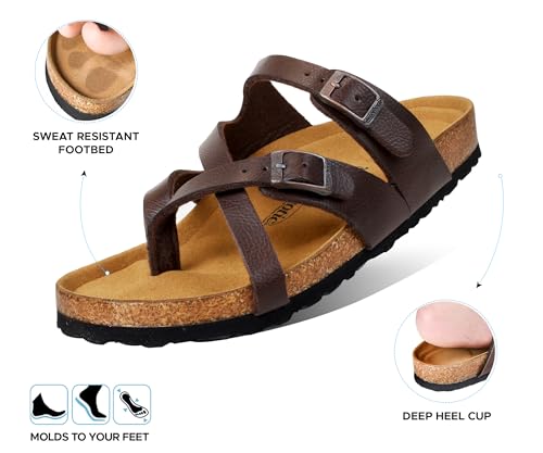 Image of AEROTHOTIC Recovery Slides for Women Cork Footbed Adjustable Straps Sandals