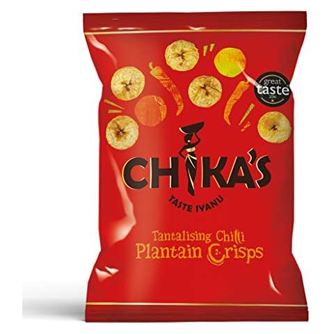 CHIKA'S - Hand Cooked Chilli Plantain Crisps - Healthy & Nutritious Vegan Snack - 12 x 35g Cover