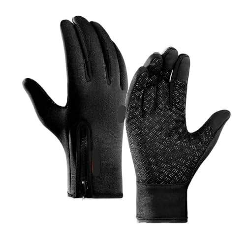 Maqddo Schwarze Kletterhandschuhe mit Reißverschluss, XL