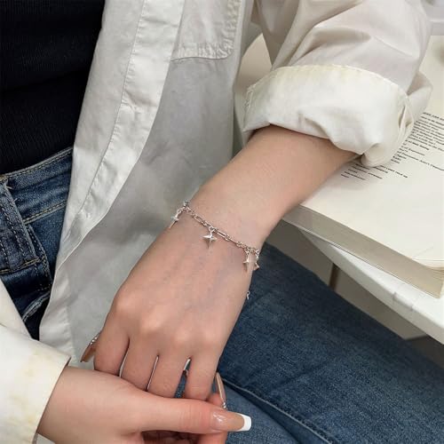 Pulsera minimalista con charm de estrella plateada ajustable miniatura 6