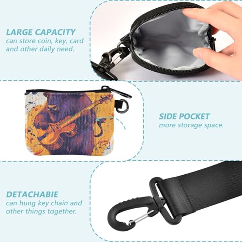 Bison 80s Music Play Dual Coin Purse Credit Card Holder Wallet Small Portable Credit Card Wallet Case with Zipper Pocket for Lady 2 Pcs3