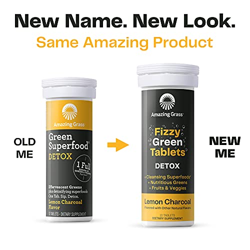 Amazing Grass Fizzy Green Tablets Detox Lemon Charcoal: Water Flavoring Tablet with Detoxifying Greens & Antioxidants… - Image 3