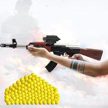 Ak 47 Toy Shooting Gun for Kids | Ak 47 with Laser Light, 500 Bullets Sniper/Rifle/Machine Gun, 24-inch Long Shooting for Boys 8+ Years | Best Gift for Children