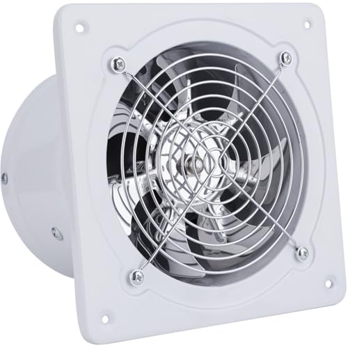GANGSUQD Duct Fan, 8 Inch Wall Mount Exhaust Fan Kitchen Bathroom Extractor Ventilation Tool ON/OFF Switch Easy Installation Fast Airflow for Basements, Bathrooms, Kitchens