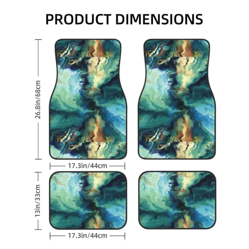 Alfombrillas de neopreno premium con diseño de mármol abstracto azul para vehículos 2