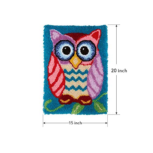 Mladen Latch Hook Rug Kits Diy Crochet Yarn Rugs Hooking Craft Kit With Color Preprinted Pattern Design For Adults Kids (Owl, 20 X 15In) #TOP4
