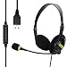 Produktbild FLYEER USB-Headset mit Mikrofon, USB, Mono, kabelgebunden, Stereo, Geräuschunterdrückung und Lautstärkeregler, Business-UC-Headset für Skype, SoftPhone, Anrufzentrum