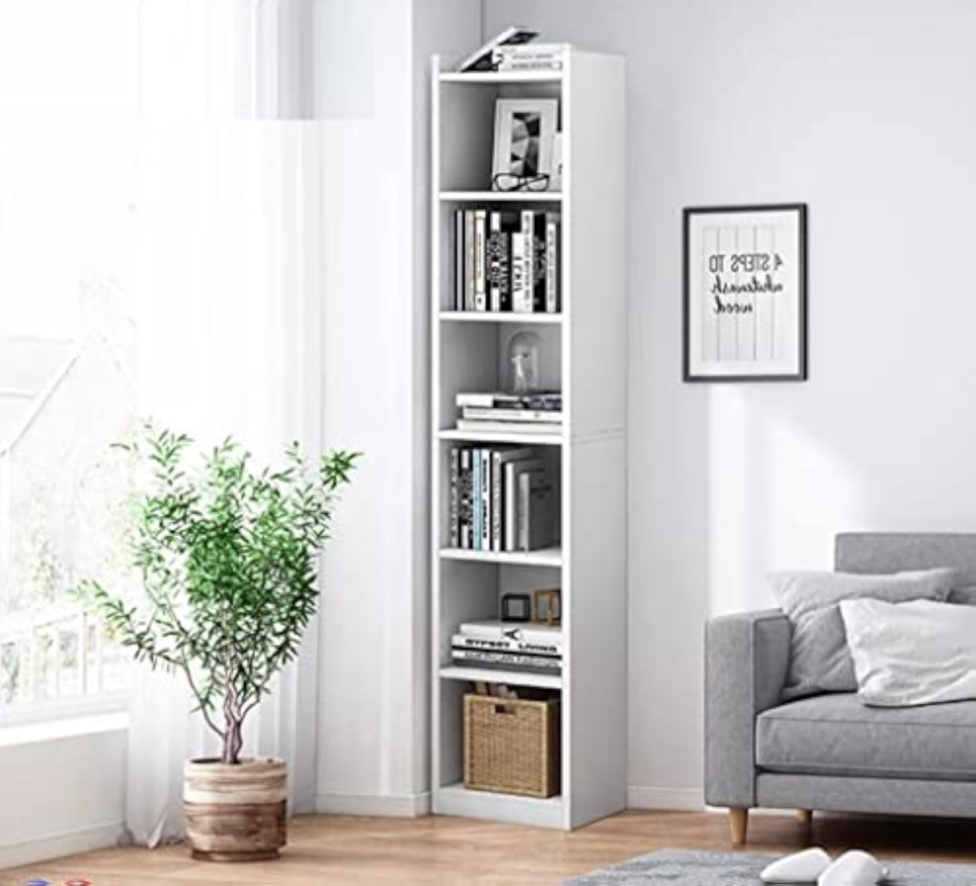Engineered Wood Bookshelf Multipurpose Storage Rack
