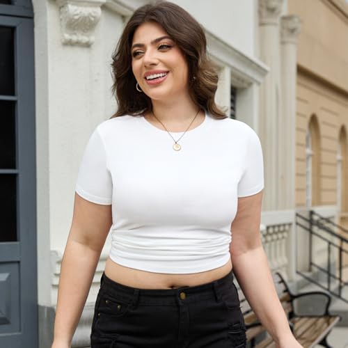 5 Pack Crew Neck T Shirts for Women Daily Casual Womens Fitted Tshirt Basic Tops for Women Stretchy Womens Tees4