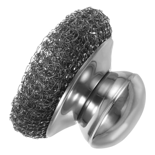 Wakauto Wire Scrubber Dish Brush with Handle Steel Wool Tool for Pots Pans Kitchen Appliances Effortless Removal Resistance