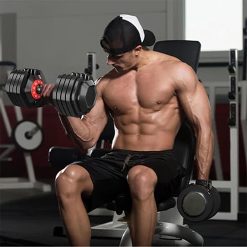 Pair of Adjustable Dumbbells 10-in-1 55 lbs Free Weight for Home Gym - Sports Fitness Equipment Women Men Training Set - Image 8