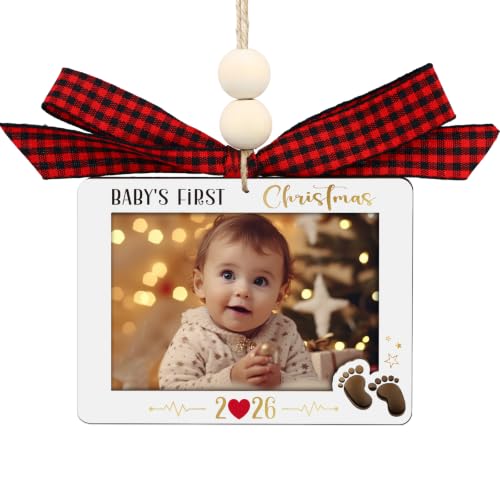 WhatSign 2026 Baby's First Christmas Photo Frame Ornament Keepsake Gift