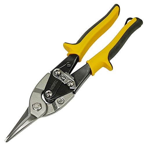 Faithfull C/Pound Aviation Snips-Yellow Strgt Cut