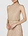 Adrianna Papell Womens Art Deco Beaded Blouson Dress with Halter Neckline, Champagne/Gold, 12