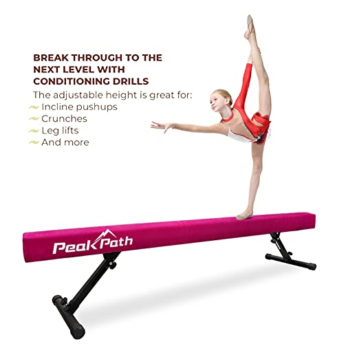 Peakpath 8FT Adjustable&Foldable Gymnastics Balance Beam,Home Gym Equipment,Easy Assembling and Storage,No Tool Require,for Kids Children Girls Training - Thumbnail 6