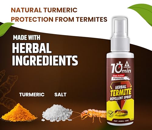 Image of Amish Herbal Termite Spray 100ml Pack-1 |10 Minutes Formula |Removes Entire Termite colony|Powerful 100% Organic No Chemical Termite Repellent Spray for Home Furniture Long Lasting Wood Protection