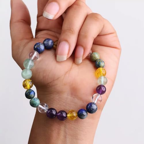 Image of Shubhanjali Crystal Elastic 8mm Stretch Customized Bracelet for Men and Women-(Standard,Multicolor)