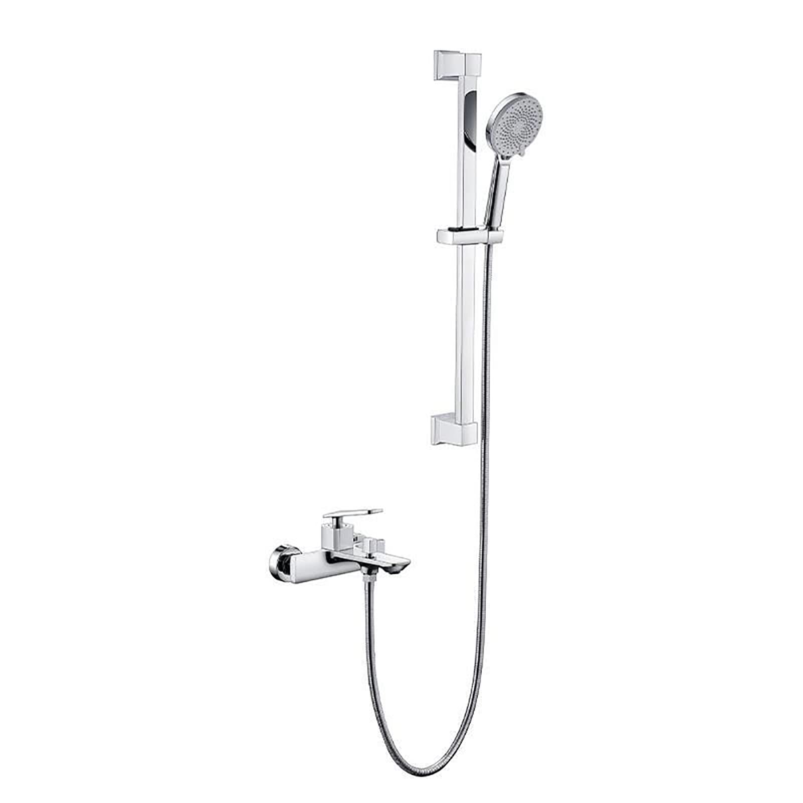 GLJTUO Bathtub Faucet with 3 Modes Handheld Shower, Tub Faucet Wall Mounted Tub Tap Brass Tub Filler Faucet Single Handle Filler Mixer Tap with 1.5M Shower Hose,Chrome,Chrome