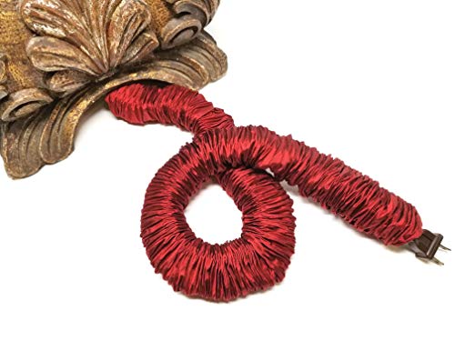 Image of Red Paprika Designer Cords Silk Lamp Cord Cover 9 ft long 100% REAL SILK