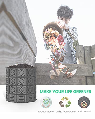 Large Compost Bin - 190 Gallon (720 L) Garden Composter With Better Aeration System, Easy Assembling / Bpa Free/ Sturdy/ Outdoor Compost Tumbler #TOP5