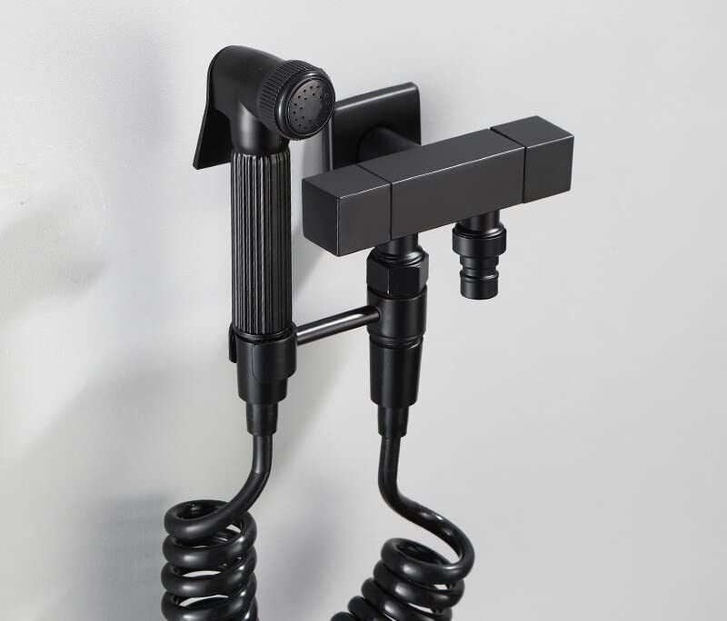Pulvérisateur de bidet à main noir mat en laiton pour toilette