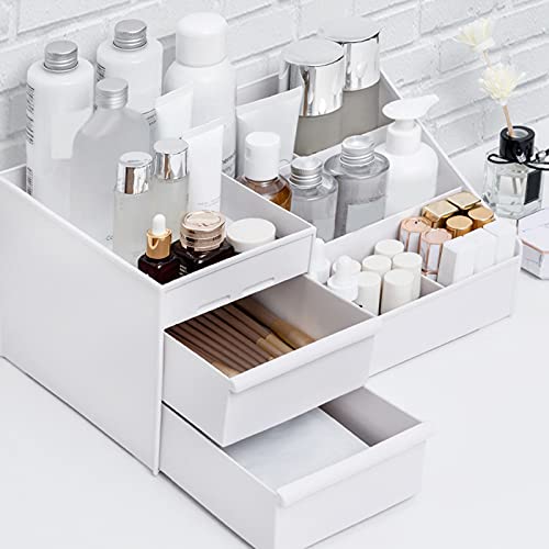 Organizador de cosméticos de escritorio de plástico, caja de esmalte de uñas con cajones, organizadores de cosméticos multifuncionales, organizador de escritorio, almacenamiento de papelería para