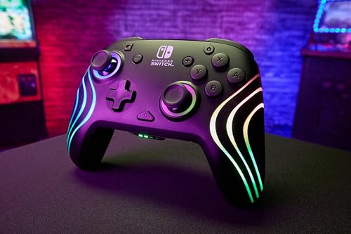 PDP Nintendo Switch Afterglow Wave- Wireless- Black