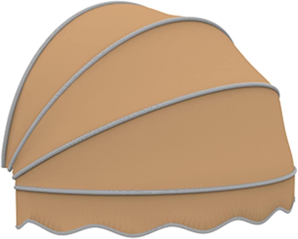 Auvent rétractable beige 140x60cm en arc pour fenêtres et portes