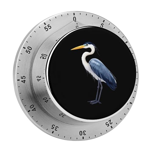 Temporizador de Cocina con Forma de Garza Azul, Ideal para cocinar y estudiar en casa.
