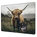 Gaming Mauspad klein 20x15x0.3cm, Mousepad Grau Mouse Pad Hochlandrind Desk Mat, Vernähte Kanten Wasserdicht und Rutschfester Mini Mauspad Gaming für Kabellose Maus Laptops, Büro, Reisen H0-198