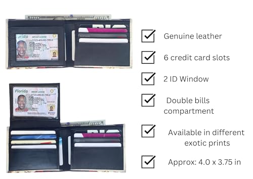 Exotic Printed Lambskin Leather Bifold Wallet for Men - Slim and Stylish Mens Wallet/Card & ID Case, Perfect Mini Wallet/Billetera para Hombre. (JESUS)4
