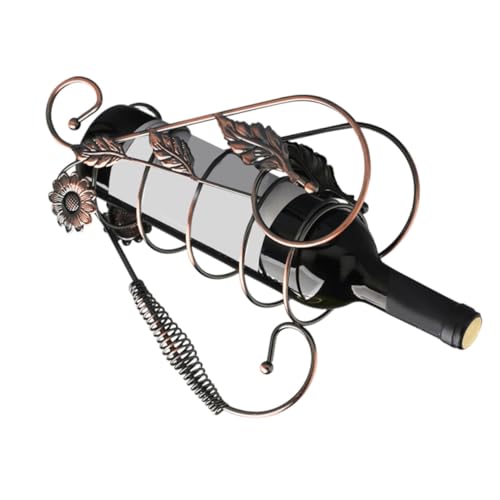 Soporte de vino europeo portátil de hierro color marrón claro miniatura 6